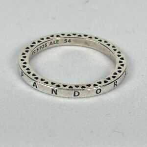 Pandora Signature Heart of Pandora Ring CZ Stones Sz 7 P2 S925 ALE Sterling